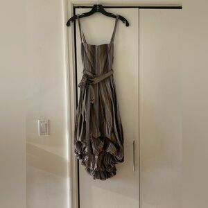 NWOT - Indie brand Hazel Striped Multicolor cotton Crinkle Dress